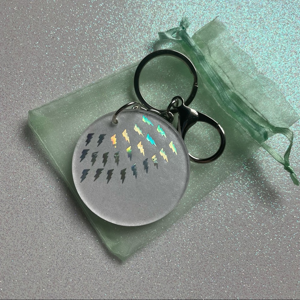 Ritzee Rebel Schitt’s Creek Lightning Bolt David Rose Inspired Bag Charm Keyring - Picture 3 of 7